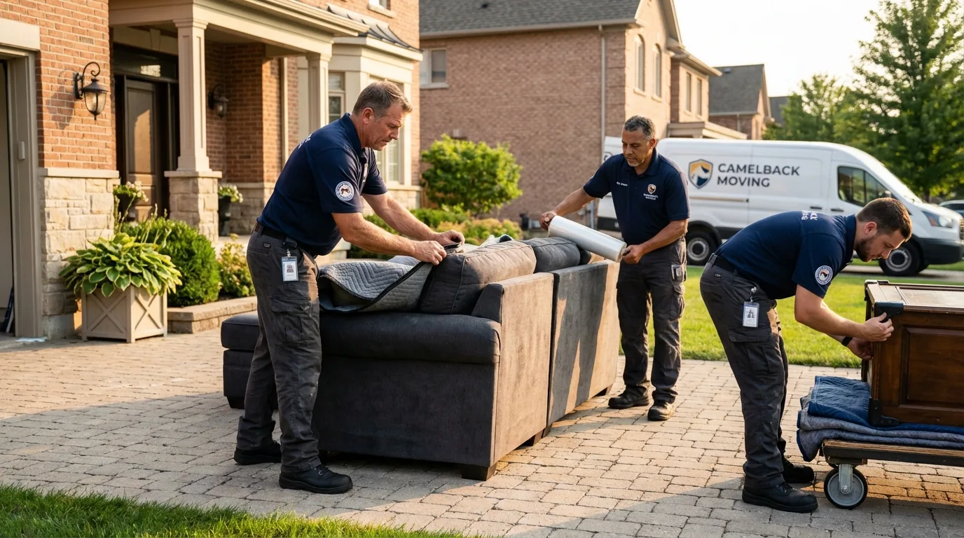 Large estate moving crew wrapping furniture in Vincentown, NJ